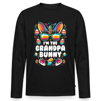 I'm The Grandpa Bunny - Men's Premium Organic Long Sleeve Shirt - black - Front - Nico (187cm)