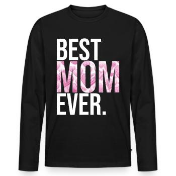 Maman cadeau fête des mères anniversaire maman - T-shirt manches longues Premium bio Homme - noir - Devant - Nico (187cm)