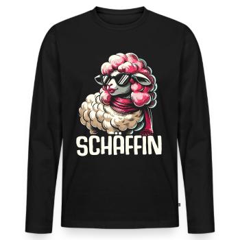 Chef Chefin Schaf Geschenk Schäfin Spruch - Männer Premium Bio Langarmshirt - Schwarz - Vorne - Nico (187cm)