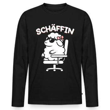 Chef Chefin Schaf Geschenk Schäfin Spruch - Männer Premium Bio Langarmshirt - Schwarz - Vorne - Nico (187cm)