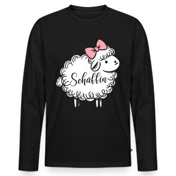Chef Chefin Schaf Geschenk Schäfin Spruch - Männer Premium Bio Langarmshirt - Schwarz - Vorne - Nico (187cm)