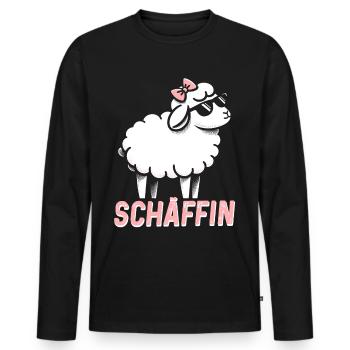 Chef Chefin Schaf Geschenk Schäfin Spruch - Männer Premium Bio Langarmshirt - Schwarz - Vorne - Nico (187cm)