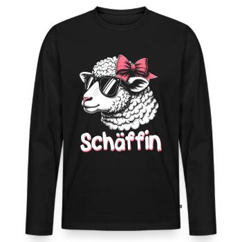 Chef Chefin Schaf Geschenk Schäfin Spruch - Männer Premium Bio Langarmshirt - Schwarz - Vorne - Nico (187cm)