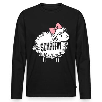 Chef Chefin Schaf Geschenk Schäfin Spruch - Männer Premium Bio Langarmshirt - Schwarz - Vorne - Nico (187cm)