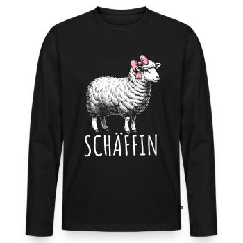 Chef Chefin Schaf Geschenk Schäfin Spruch - Männer Premium Bio Langarmshirt - Schwarz - Vorne - Nico (187cm)