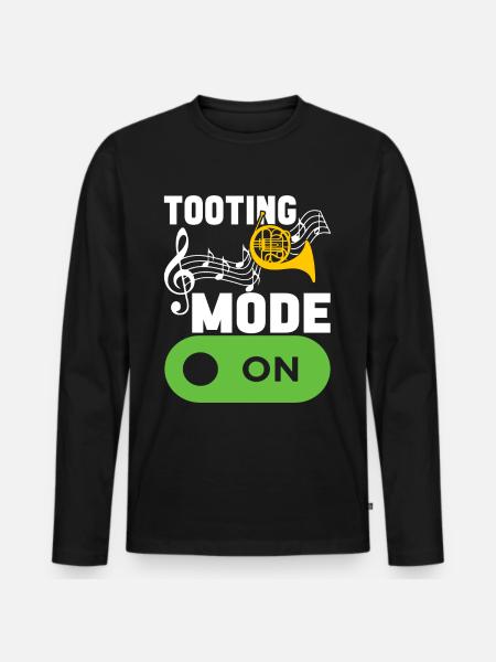 Horn Brass Instrument - Men's Premium Organic Long Sleeve Shirt - black