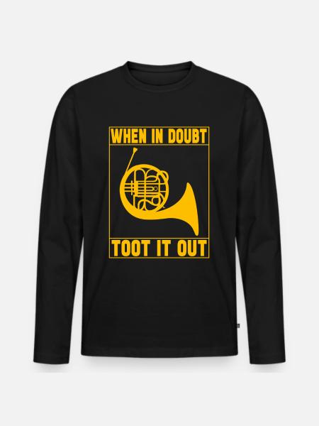 Horn Brass Instrument - Men's Premium Organic Long Sleeve Shirt - black