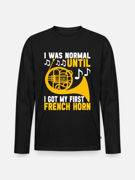 Horn Brass Instrument - Men's Premium Organic Long Sleeve Shirt - black