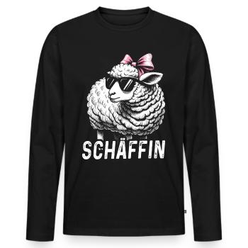 Chef Chefin Schaf Geschenk Schäfin Spruch - Männer Premium Bio Langarmshirt - Schwarz - Vorne - Nico (187cm)