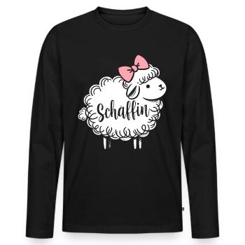 Chef Chefin Schaf Geschenk Schäfin Spruch - Männer Premium Bio Langarmshirt - Schwarz - Vorne - Nico (187cm)