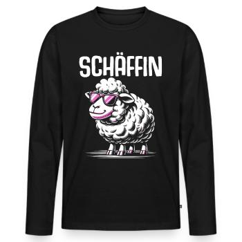 Chef Chefin Schaf Geschenk Schäfin Spruch - Männer Premium Bio Langarmshirt - Schwarz - Vorne - Nico (187cm)