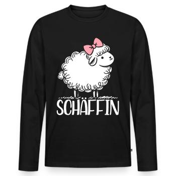 Chef Chefin Schaf Geschenk Schäfin Spruch - Männer Premium Bio Langarmshirt - Schwarz - Vorne - Nico (187cm)