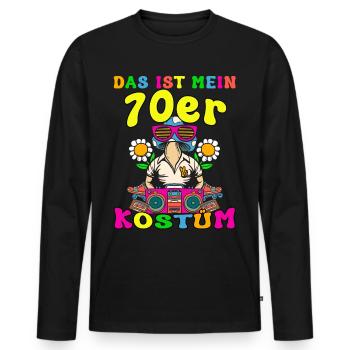 Das ist mein 70er Kostüm 70s Motto Party Kostüm - Männer Premium Bio Langarmshirt - Schwarz - Vorne - Nico (187cm)