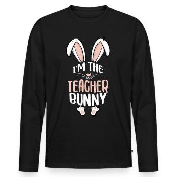 I'm The Teacher Bunny - Männer Premium Bio Langarmshirt - Schwarz - Vorne - Nico (187cm)