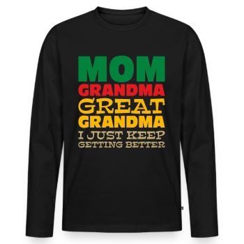 Maman cadeau fête des mères anniversaire maman - T-shirt manches longues Premium bio Homme - noir - Devant - Nico (187cm)