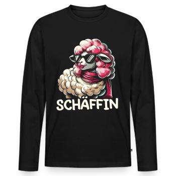Chef Chefin Schaf Geschenk Schäfin Spruch - Männer Premium Bio Langarmshirt - Schwarz - Vorne - Nico (187cm)