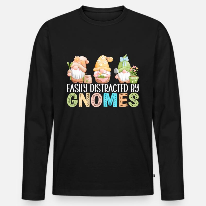 Gartenzwerge Gartenarbeit - Männer Premium Bio Langarmshirt - Schwarz