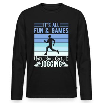 Funny XC Running Gift XC Runner Edition - Men's Premium Organic Long Sleeve Shirt - black - Front - Nico (187cm)