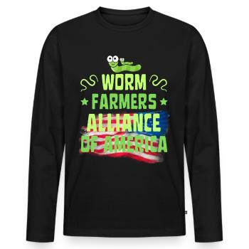 Worm Farmers Alliance of America - Men's Premium Organic Long Sleeve Shirt - black - Front - Nico (187cm)