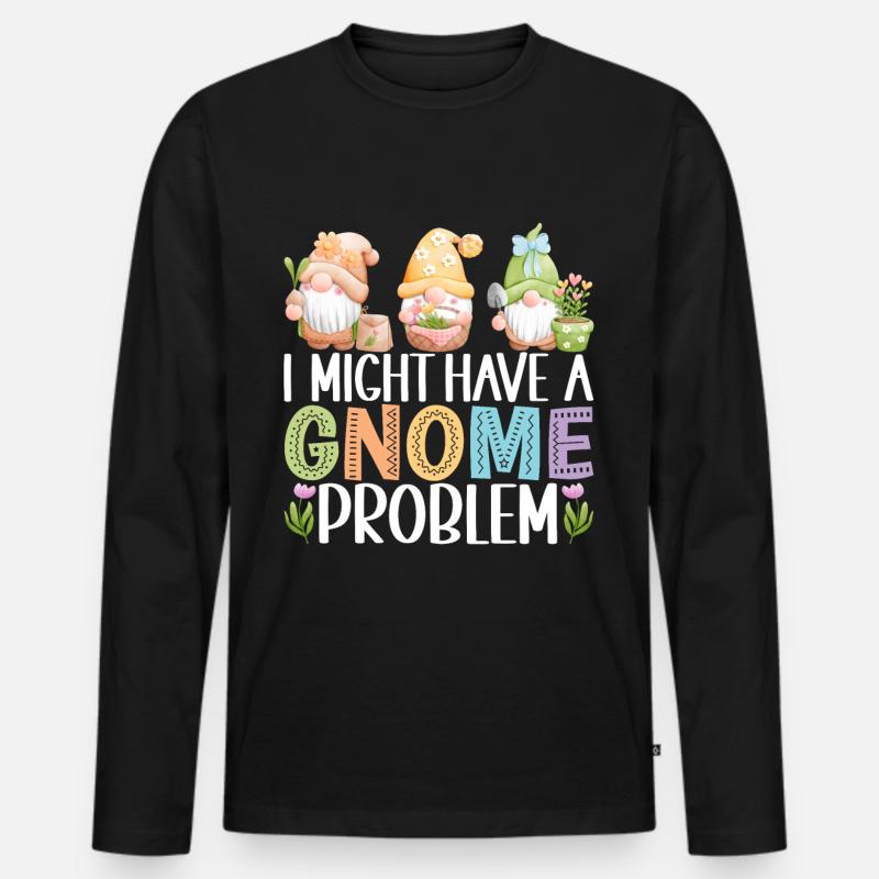 Gartenzwerge Gartenarbeit - Männer Premium Bio Langarmshirt - Schwarz