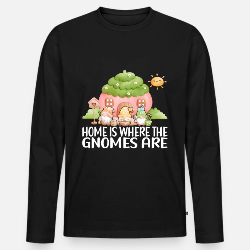 Gartenzwerge Gartenarbeit - Männer Premium Bio Langarmshirt - Schwarz