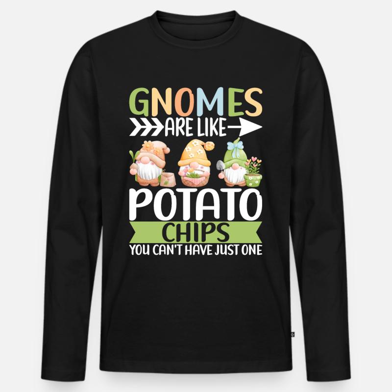 Gartenzwerge Gartenarbeit - Männer Premium Bio Langarmshirt - Schwarz