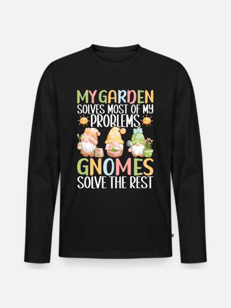 Gartenzwerge Gartenarbeit - Männer Premium Bio Langarmshirt - Schwarz