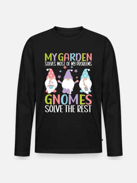 Gartenzwerge Gartenarbeit - Männer Premium Bio Langarmshirt - Schwarz