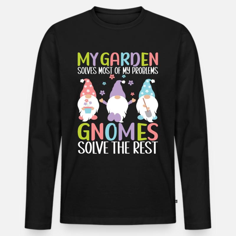 Gartenzwerge Gartenarbeit - Männer Premium Bio Langarmshirt - Schwarz