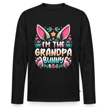 I'm The Grandpa Bunny - Men's Premium Organic Long Sleeve Shirt - black - Front - Nico (187cm)