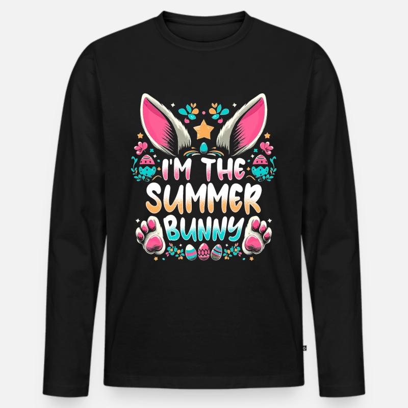 I'm The Summer Bunny - Männer Premium Bio Langarmshirt - Schwarz