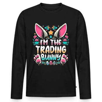 I'm The Trading Bunny - Men's Premium Organic Long Sleeve Shirt - black - Front - Nico (187cm)