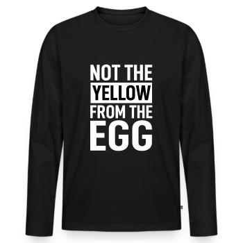 Denglisch - Pas le jaune de l’œuf - T-shirt manches longues Premium bio Homme - noir - Devant - Nico (187cm)
