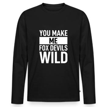 Denglisch - Tu me rends renard sauvage - T-shirt manches longues Premium bio Homme - noir - Devant - Nico (187cm)