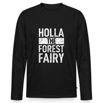 Denglisch - Männer Premium Bio Langarmshirt - Schwarz - Vorne - Nico (187cm)