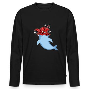 Baleine de carnaval - T-shirt manches longues Premium bio Homme - noir - Devant - Nico (187cm)