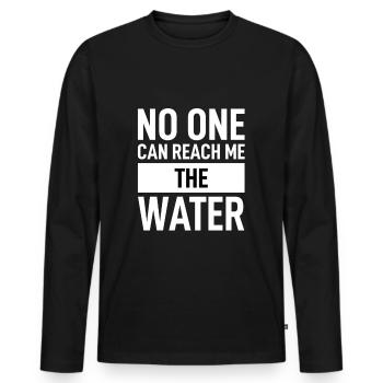 Denglisch - Maintenant on peut m’atteindre L’eau - T-shirt manches longues Premium bio Homme - noir - Devant - Nico (187cm)