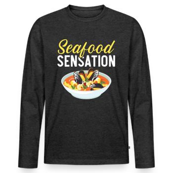 Cioppino Liebhaber Foodie Food Amerikanischer Meer - Männer Premium Bio Langarmshirt - Anthrazit meliert - Vorne - Nico (187cm)