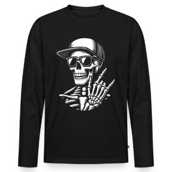 Rock Musik, Rocker, Heavy Metal Punk Rock Festival - Männer Premium Bio Langarmshirt - Schwarz - Vorne - Nico (187cm)