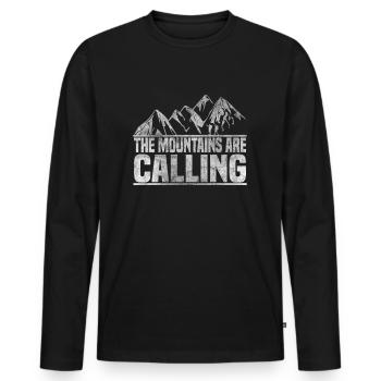 The mountains call mountaineers - Men's Premium Organic Long Sleeve Shirt - black - Front - Nico (187cm)