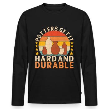 Töpfern Töpfer - Männer Premium Bio Langarmshirt - Schwarz - Vorne - Nico (187cm)