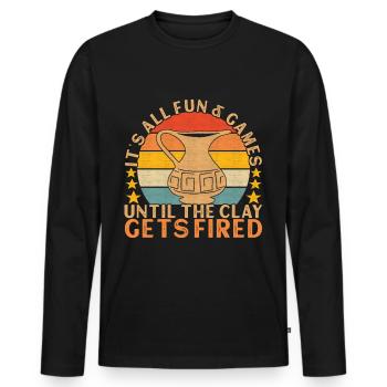 Töpfern Töpfer - Männer Premium Bio Langarmshirt - Schwarz - Vorne - Nico (187cm)