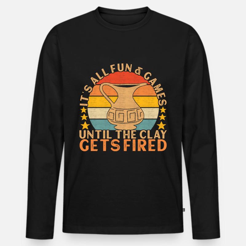 Töpfern Töpfer - Männer Premium Bio Langarmshirt - Schwarz
