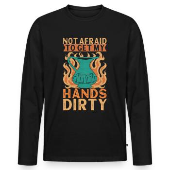 Töpfern Töpfer - Männer Premium Bio Langarmshirt - Schwarz - Vorne - Nico (187cm)