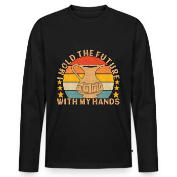 Töpfern Töpfer - Männer Premium Bio Langarmshirt - Schwarz - Vorne - Nico (187cm)