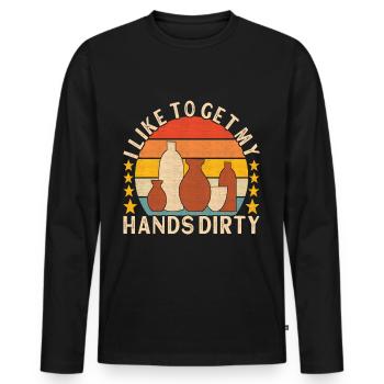 Töpfern Töpfer - Männer Premium Bio Langarmshirt - Schwarz - Vorne - Nico (187cm)