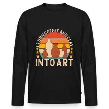 Töpfern Töpfer - Männer Premium Bio Langarmshirt - Schwarz - Vorne - Nico (187cm)