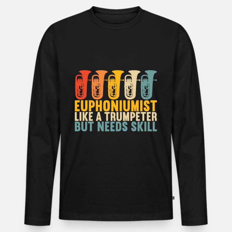 Euphonium Euphoniumspieler - Männer Premium Bio Langarmshirt - Schwarz