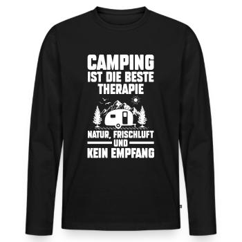 Camper Caravan Motorhome Camping Camping - Men's Premium Organic Long Sleeve Shirt - black - Front - Nico (187cm)