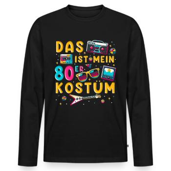 This is my 80s costume - Men's Premium Organic Long Sleeve Shirt - black - Front - Nico (187cm)